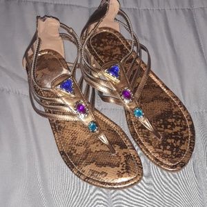 Gem Metallic Sandals 8 "adeline II"